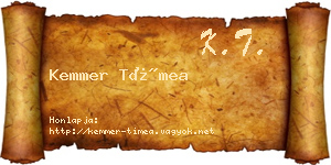 Kemmer Tímea névjegykártya
